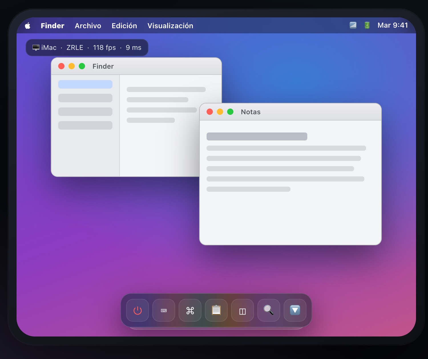 Unfolded Duo showing the Mac desktop full screen